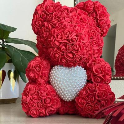 China Xingsheng Foam/pe Rose Bear With Pearl Heart popular and premium wholesale PE for valentines day gifts for sale