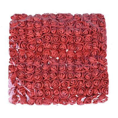 China Xingsheng Popular Hot Selling PE 2.5cm Dia Diy Pe Rose 144pcs/opp with Stem Foam Rose Artificial Flower for sale