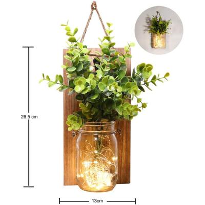 China Art Decor New Arrival Silk Hydrangea 6 Hour Timer Home Decor Wrought Iron Hooks And LED Strip Lights Design for sale