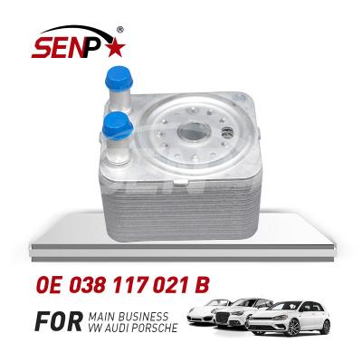 China High Quality Auto Alloy SENP 117 021 B Spare Parts Engine Oil Cooler Aluminum 038 OEM For Audi A6/Q5/Q7/Touareg 2002-2009 for sale