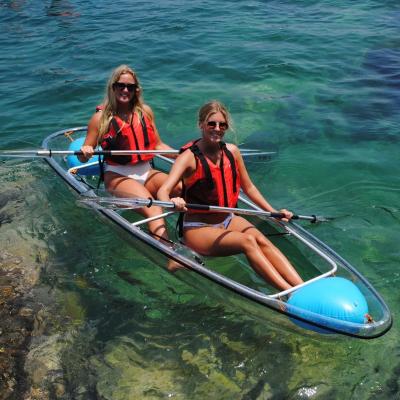 China Fishing Fun Leisure Transparent Sea Kayak-Double Sit On Board Ocean PC Top Rowing Boats Fishing Kayak for sale