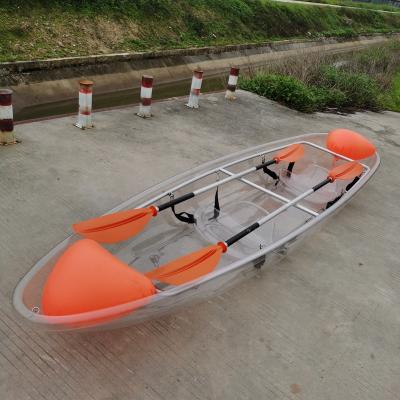 China Fishing Fun Leisure Kayak Clear Transparent Canoe Crystal Kayak To See The Bottom Rowing Boat Polycarbonate Bottom Glass Canoe Transparent Boat for sale