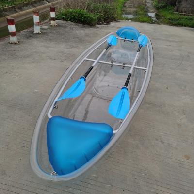 China Fishing Transparent Kayaks Crystal Seethrough Glass Bottom Fun Leisure Factory Price Double Seat Clear Kayak Kayak With Seats And Paddle for sale