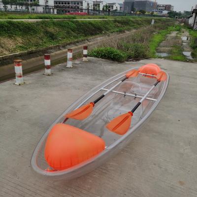 China Fishing fun leisure manufacturer new design transparent polycarbonate kayak/clear fishing boat/crystal PC canoe for sale