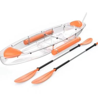 China Fishing Fun Leisure One Double Seat Crystal Bottom Transparent Kayak Clear Ocean Fishing Canoe 2 Person for sale