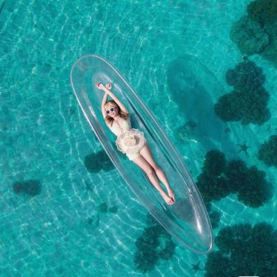 China Fishing Fun Leisure Hot Selling Clear Bottom See Through Boat PC Transparent Canoe Kayak For Sale for sale