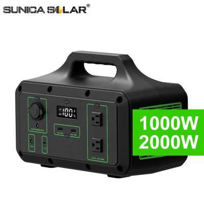 China Remote Control Solar Generator Power Station 1000W Pure Sine Wave Output Outdoor Use Power Station Portable Mini Solar Generator for sale