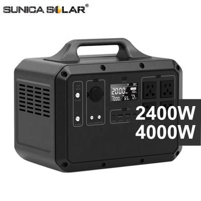 China 2212Wh Remote Control Hoists 2400W Energy Storage Power Supply Outdoor Portable Solar Generator for sale