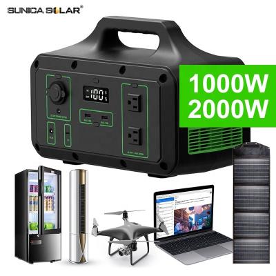 China 1000W 2000W Solar Generator Power Supply Remote Control Portable Outdoor Camping On Land for sale