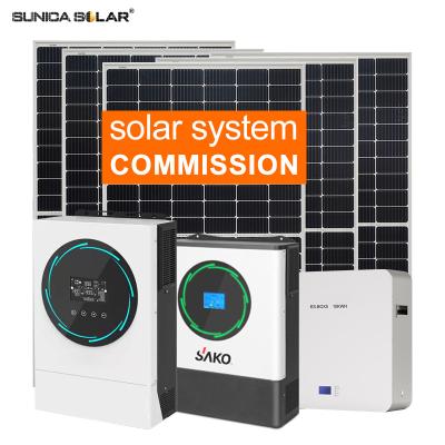 China SUNICA Solar Home System 4kw 5kw 6kw Complete Solar Home System 3kw Power Station Hybrid Solar Energy Storage Kit for sale