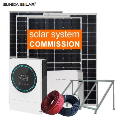 China Home House Off Grid Solar Power System 3kw 5kw 10kw Home Solar Panel Kit 10kw 10 Kw Prefab Houses Mini Solar System Price For for sale