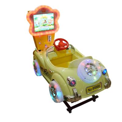 China Plastic Kiddie Rides Car Racing Machine 3D Swing Horse Metal Children Coin Operated Video Game Machines for sale