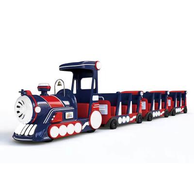 China Fiberglass / Metal Amusement Outdoor Theme Park Large Electric Train Kiddie Rides Game Machine For 18 Players for sale