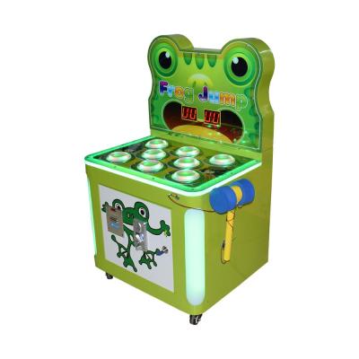 China Metal+acrylic+plastic Coin Operated Games Whac-A-mole Game Machine Hammer Hit Frog Lottery Jump Frog Game Machine for sale