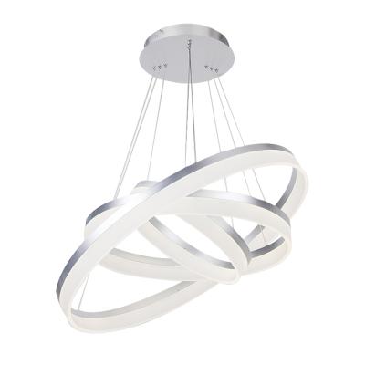 China 2021 Modern Nordic Luxury Metal Acrylic Ring LED Hanging Circular Pendant Light for sale