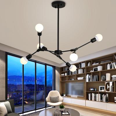 China Modern Sputnik Chandeliers Pendant Lights Modern Design Iron Black E27 Aluminum Dining Room Pendant Lamp for sale