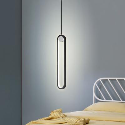 China Wholesale Modern Simple Style Black Aluminum Led Hanging Pendant Light For Kitchen for sale