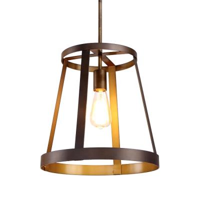 China Vintage Rustic Industrial Iron Cage Hanging Pendant Light for sale