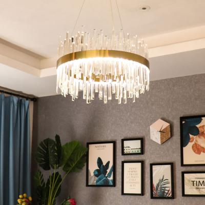 China Wholesale Contemporary Kitchen Luxury Modern Gold Leaded Crystal Chandeliers Hanging Design For Living Room for sale