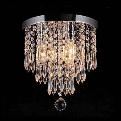 China Outdoor Mounted Living Room Bedroom Led Chrome Crystal Ceiling Chandelier Pendant Ceiling Light for sale