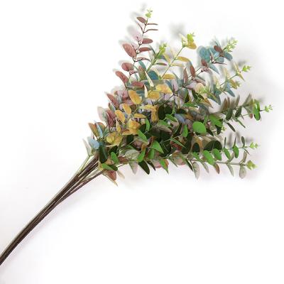 China Artificial Green Leaf in Office Modern Simple Eucalyptus Leaf Plant Decoration Wedding Flower Arrangement for sale