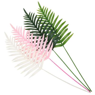 China Wholesale Modern Artificial Single Palm Branch Sunflower Leaf Tropical Desktop Vase Decoration for sale