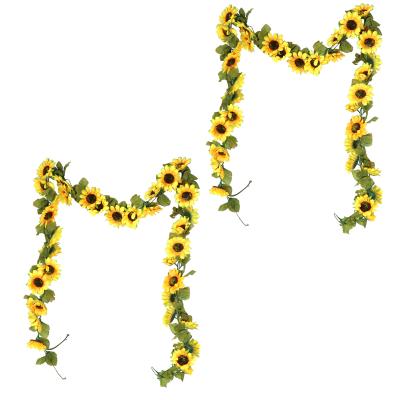 China Decoration Modern Wedding Fence Wall Hanging Sunflower Artificial Flower for sale