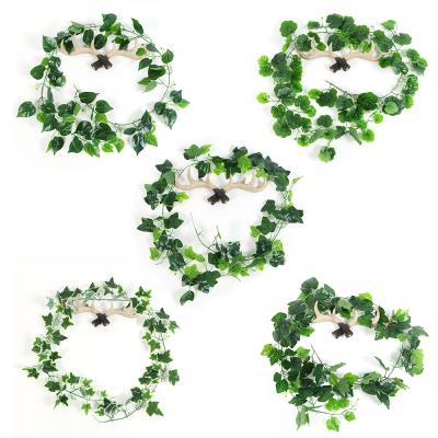 China Factory Modern Hot Sale Artificial Ivy Vine Amazon Leaf Flower Garden Decoration Green Ivy for sale