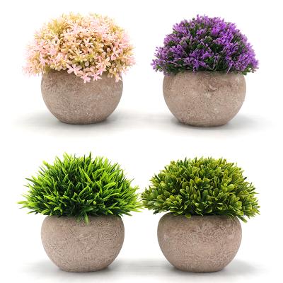 China Desktop Decoration Plastic Artificial Potted Plants Mini Bonsai Trees for sale