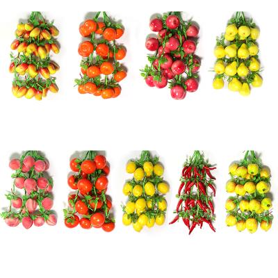 China Simulation Modern Fruits And Vegetables Pepper Pastoral Decoration Moss Fruit Lemon Apple for sale