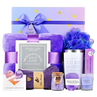 China 2023 Agriculture Spa Lavender Girlfriend Unique Valentine Gift Set Wedding Guest Gifts Luxury Body Care for sale