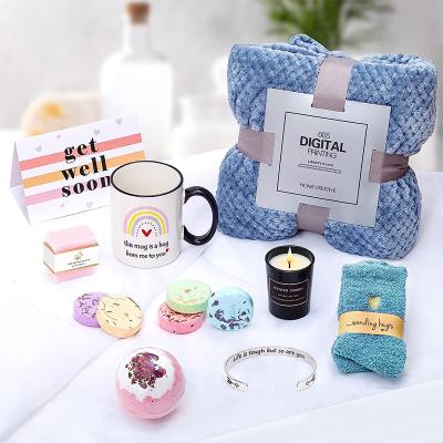 China Agriculture Get Well Soon Gifts For Women Customized Unique After Surgery Feel Better Gifts Thinking Of You With Blanket Coffee Tumbler for sale