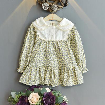 China New Arrival Washable Fashion Girl's Spring Autumn Long Sleeve Dress Children's Sweet Flower Print Dress for sale