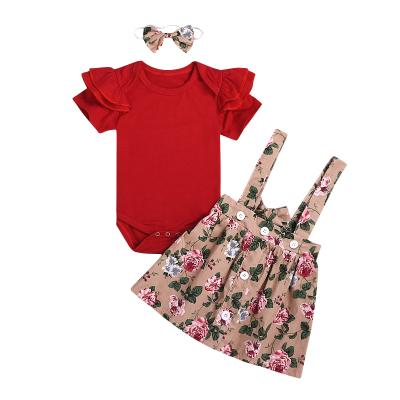 China summer newborn girls' clothing boutique custom floral skirt baby Anti-wrinkle brand children's skirts setsBaby for sale