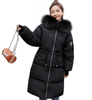 China Custom Wholesale Breathable Ladies Winter Jacket Detachable Hooded Cotton Down Jacket Ladies Fur Down Jacket for sale