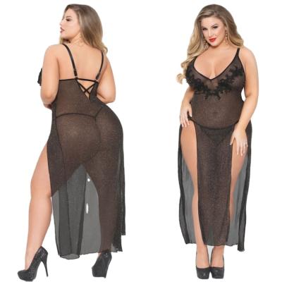 China Long Lace 5xl Slim Thermal Plus Size Skirt Pajama Robe Dropshipping Lace Up Women's Plus Size Underwear for sale