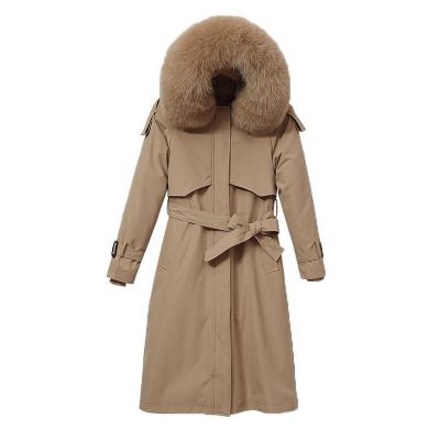 China Long Section Winter Style Women's Jacket Cotton-Padded Big Fur Collar Viable New Fashionable Women's Over-the-Knee Coat Parkas for sale