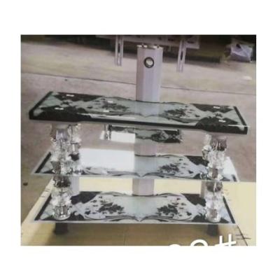 China (Other)Adjustable Metal TV Standwith TV Table Glass for sale