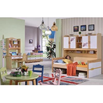 China Colorful Styles Girls Optional Kids Bed Solid Wood Modern Kids Bedroom Furniture Set for sale