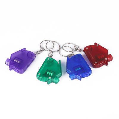 China Person Mini House Shape Promotional Led Flashlight With Key Chain for sale