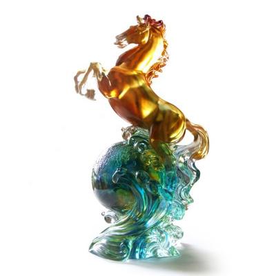 China Home Decor Art Luxury Guangzhou Worldlive Wholesale from China Crystal Glass Fengshui Country Horse sculpture for sale