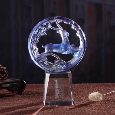 China Japan Octagon Award Custom Logo Crystal Trophy New Design Goat Leadership High-quality Company for sale