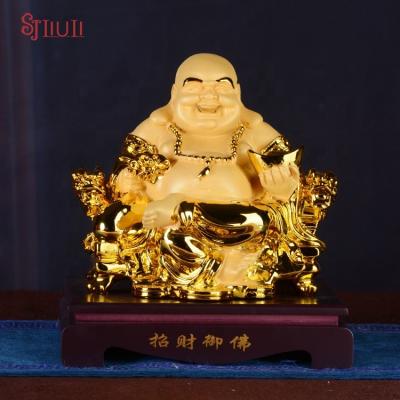 China China Popular Sitting Buddha Lucky God Of Wealth Resin Maitreya Statue Sculptures Buddhism Temple Supplies for sale