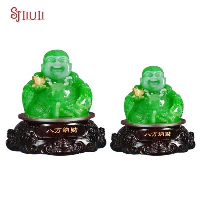 China China Sitting Pocket Maitreya Laughing Buddha House Blessing Buddhism Statues Polyresin Decor Wholesale for sale