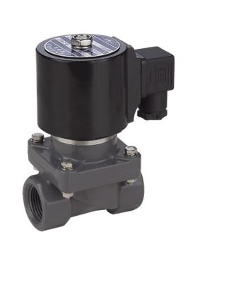 China Anti Corrosive PVC Plastic Fluid Solenoid Valve 1/2＂3/4＂For Acid / Alkali Liquids for sale