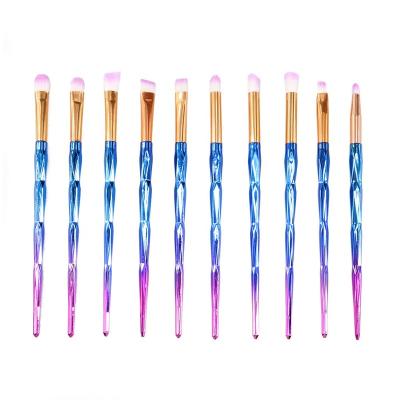 China 10PCS Diamond Style Eyeshadow Brush Eyeliner Concealer Brush Nylon Bristle Soft Makeup Brush Set for sale