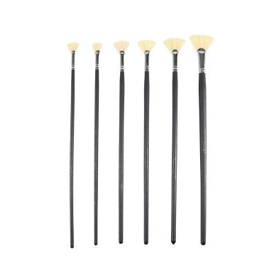 China 6PCS Crowd Pole Paint Black Wood Bristle Brushes Can Be Customized Wholesale Acrylic Brush for sale