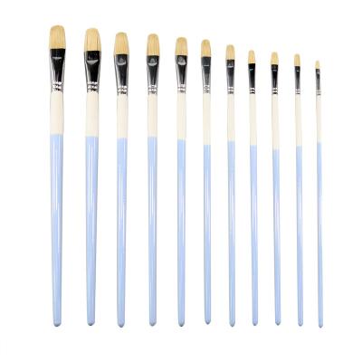 China Paint Crowd 11PCS Stiffen Wooden Pole Paintbrush PET Portable Box Can Be Customized Logo Paint Playbrush for sale