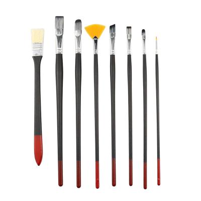 China 6PCS Paint Crowd Mixed Brush Wood Handle Paint Brush Logo Art Supplies Adjustable Paintbrush for sale