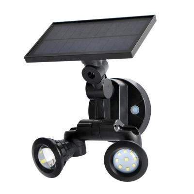 China Solar Garden LED Light with Motion Sensor Dual Head Spotlights Adjustable Solar Induction Wall Light for sale